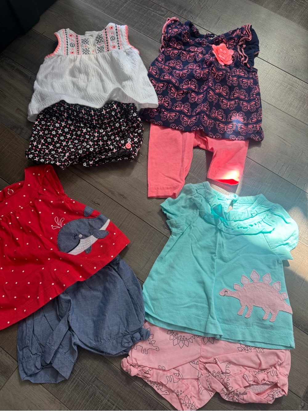 Carter's Navy and Pink Newborn Bottoms
